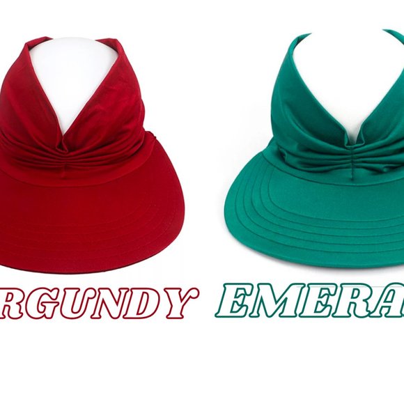 12 Colors of Stretch Turban Style Baseball Visor Beach Hat with Ponytail Opening - Picture 7 of 9